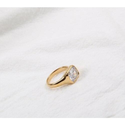 Stainless Steel Irregular Gothic Ring Electroplated With Zircon Designer Gift For Women Accessories Vintage Luxury Jewellery