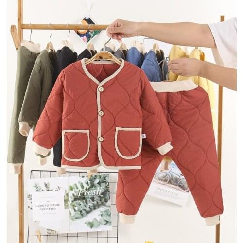 Boutique Kids Wear Sets Winter Children Cotton-padded Clothes Suit Fashion Warmth Girls Outfits Big Boys Clothing 2 Piece Set