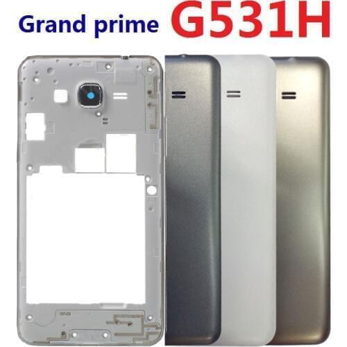 For Samsung Galaxy Grand Prime G531H G531H/DS G531F Housing Bezel Front Frame Chassis Side Button Back Rear Battery Cover Door