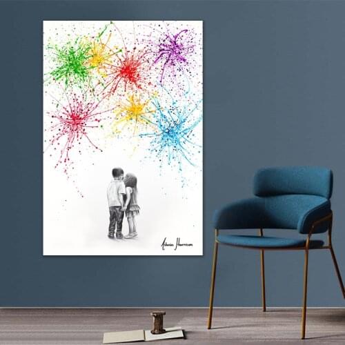 Colorful Wall Decorative Canvas Paintings Lienzos Cuadros Decorativos Pictures Room Decoration Teenager Dropship Posters Prints