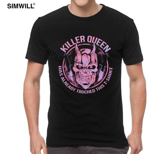 Cool Male Killer Queen T Shirt Jojo Bizarre Adventure Tee Short Sleeve Eco Cotton Print T-Shirt Round Neck Regular Fit Clothing