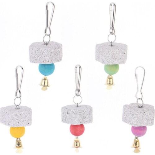 LHXMAS PET TOYS Totoro squirrel flower molar string Parrot grinding stone Molar Stone