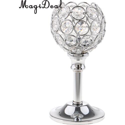 MagiDeal Mosaic Crystal Wedding Present Candlestick Candle Tea Light Holder Stand for Events Wedding Home Party Decor