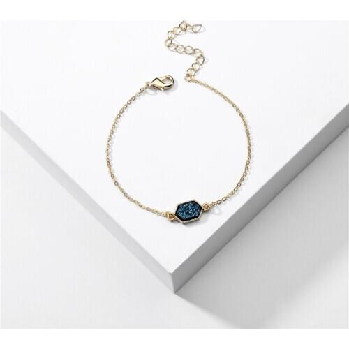 Fashion Chic TX Brand Designer Inspried Oval Hexagon Quartz Crystals Stone Bracelets for Women Oval Stone KS Bracelets