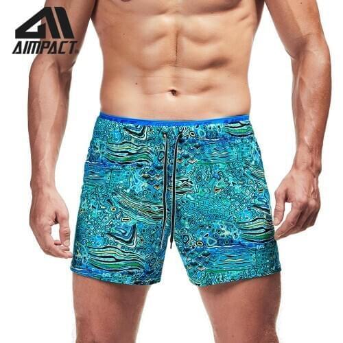 AIMPACT Mens Swim Trunks Quick Dry Running Shorts Vintage Sexy Shorts Lining Linner Double Waistband Beach Surf Board Shorts