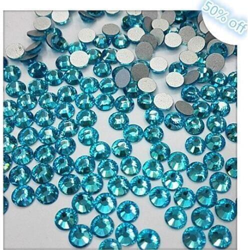 Newly arrival of non hot fix size ss12 3mm color aquamarine with 1440 pcs per pack free shipping non hot fix diamond stone