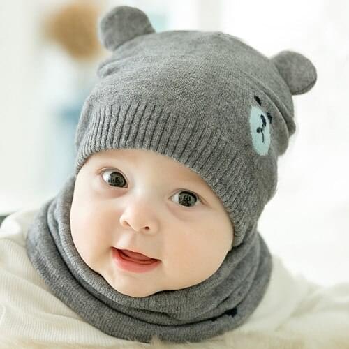 New Baby Hats for Girls Cartoon Kids Hat Baby Boy Hat Cotton Children Scarf Collar Infant Caps Newborn Cap Kids Beanie Hats Gift
