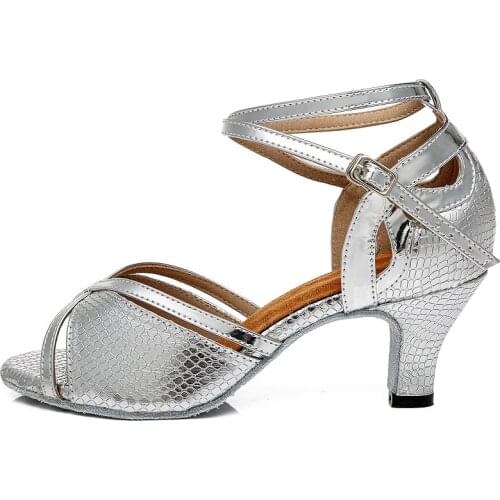 Dance Shoes Women Latin Dance Shoes Ladies Latin Sandals Women Shoes Puma Shoes Women Silver Cuban Heel Soft Outsole IDancing