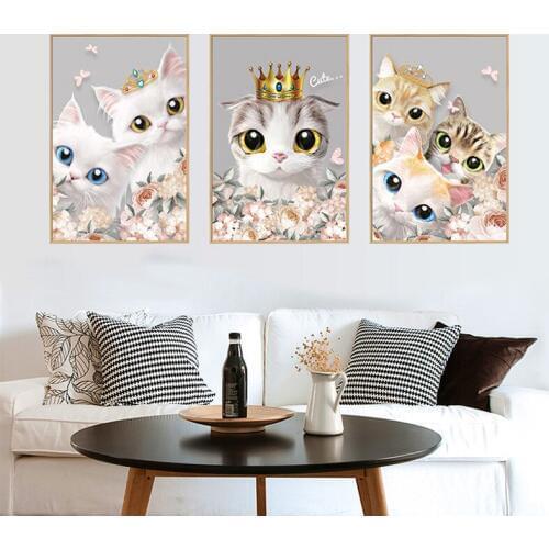 Very cute pet cat wall sticker PVC waterproof material DIY picture frame mural For Childrens room bedroom home decoration mural