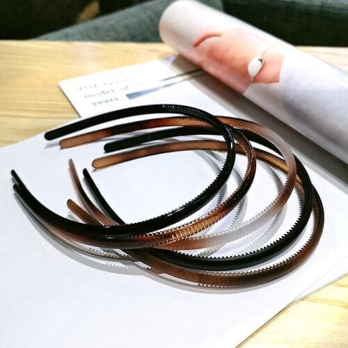 Simple Head Hoop Women Girls Plastic Hair Hoop Solid Color Thin Headband Fashion Non-Slip Korea Headwear Female Hair Accessories