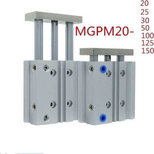 SMC Type MGPM20 Thin cylinder with rod MGPM 20-20/25/30/50/75/100/125/150 Three axis three bar Pneumatic components MGPM