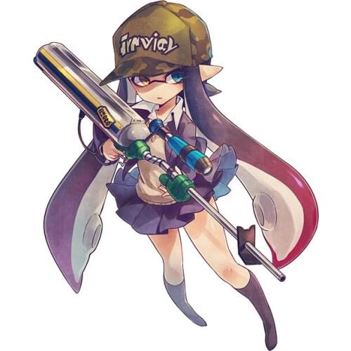 Anime Splatoon Car Accessories Stickers Windows Decal Waterproof Scratch-Proof Creative Graphics Waterproof Sunscreen Anti-UV