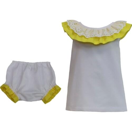 My daughter and I dress with ruffle neck and Braga for girls from 12 months to 4-5years handmade Daisy collection