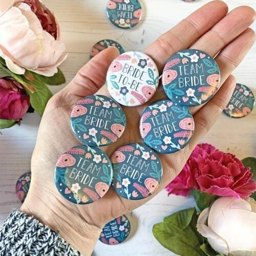 Groom Bride to be Bachelorette hen Party Bridal shower rustic country wedding engagement Bridesmaid Gift decoration Badge Pin