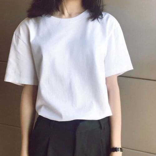 White T-shirt womens short sleeve loose Korean version versatile classic student top trendy girlfriends