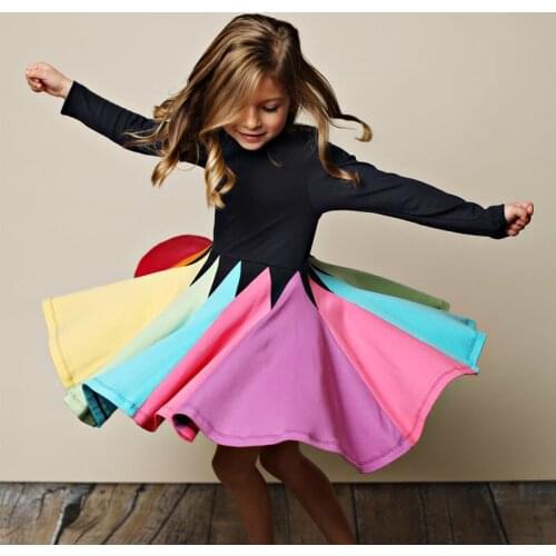 1-5 Years New Toddler Girls Summer Dress Clothes Party Colorful Dress Up Suit Children Rainbow Fashion Print Children Costum
