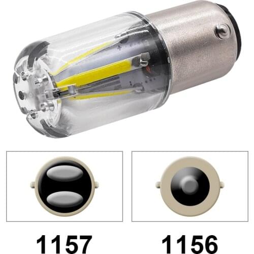 2PCS 1156 BA15S Filament COB Chips Led Car Brake Light 1157 BAY15D 360 Degree Auto Reverse Bulb White Red Yellow 12V Turn Signal