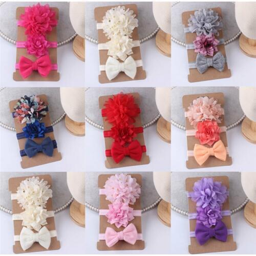 Pudcoco 3Pcs/set Baby Girls Boys Headbands Toddler Hair Cute Newborn Bow Kids Headwear