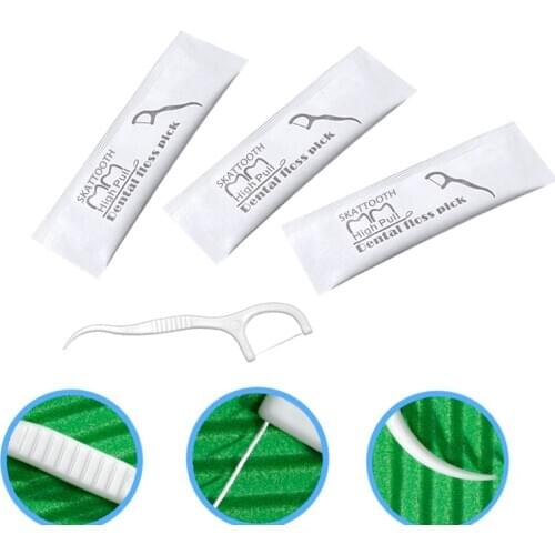 SKATTOOTH floss Flosser Picks Oral Hygiene Dental cleaning Floss Tooth Picks Independent packaging toothpick white 50 pcs