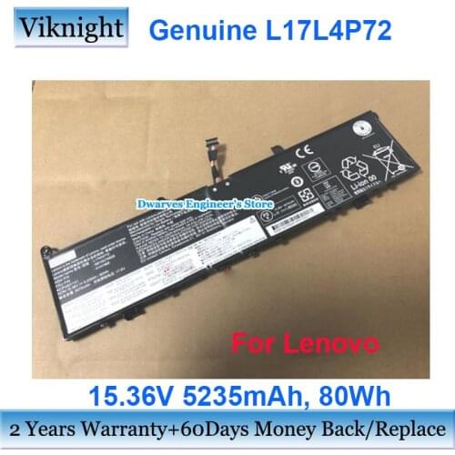 15.36V 5235mAh L17L4P72 Laptop Battery For Lenovo 01AY969 01AY968 L17M4P72 L17C4P72 L18M4P71 SB10Q76929 SB10T83141 SB10T83196