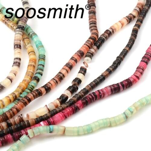4~5mm 58cm Colorful Shell Spacer Beads Heishi Beads For Jewelry Making DIY Bracelet Necklace Accessorie Wholesale