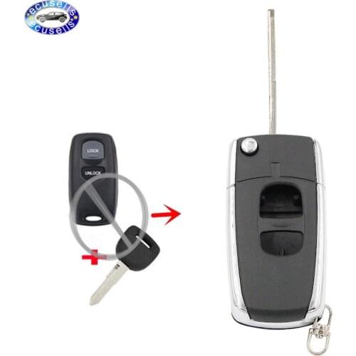 2 Buttons Flip Folding Key Shell Case Blank Fob Modify for MAZDA 2 3 6 323 626