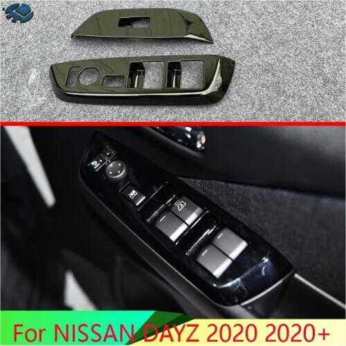 For NISSAN DAYZ 2020+ Car Accessories Piano Black Door Window Armrest Cover Switch Panel Trim Molding Garnish