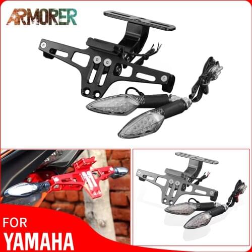 For YAMAHA MT07 FZ07 MT 07 MT09 MT 09 MT-09 YZF R1 R6 R3 Motorcycle Adjustable Angle License Number Plate Frame Holder Bracket