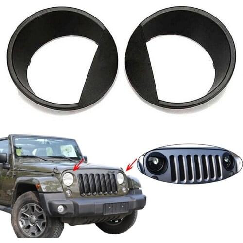 Angry Eyes Headlight Bezels Cover Trim for Jeep Wrangler JK 2007-2017 Angry Bird Head Lights Bezel Lamp Cover