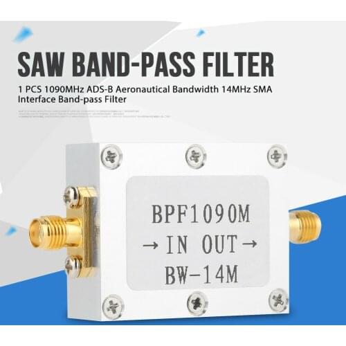 1pc 14MHz SMA Interface Band-pass Filter 1090MHz ADS-B Aeronautical Bandwidth Narrowband filtering In Stock