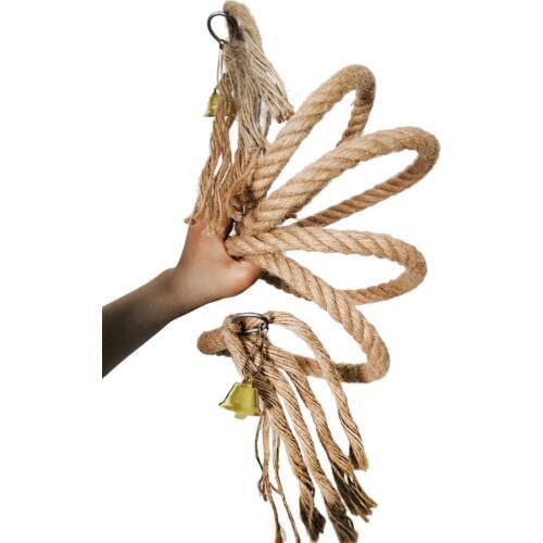 100/150/200 cm Parrot Toys Pet Standing Rope Bird Cage Decoration Climbing Toy Chewing Rope Parrot Bird Cage Toys Rope Bell