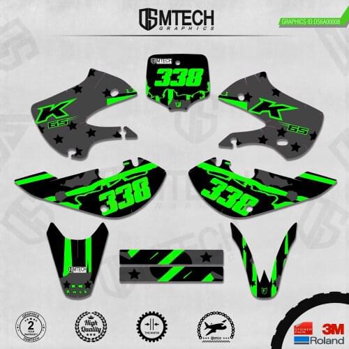 DSMTECH Customized Team Graphics Backgrounds Decals 3M Custom Stickers For KAWASAKI 2000-2020 KX65 008