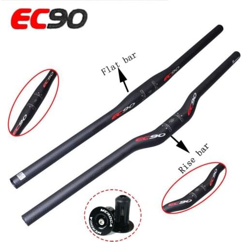 EC90 25.4/31.8mm Carbon Handlebar Mountain Bike HandleBars Riser/Flat Bar 660/680/700/720/740/760 Bicycle Accessories