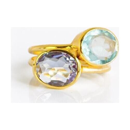 Classic Simple Ladies 2pcs Gold Inlaid Ladies Ring Fashion Simple Zircon 925 Silver Engagement Wedding Couple Ring