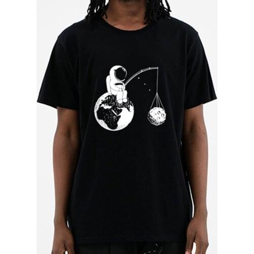 Men cotton Top casual Astronaut funny design printing short sleeve Funny creative design men Tshirt o-neck comfortable Tops