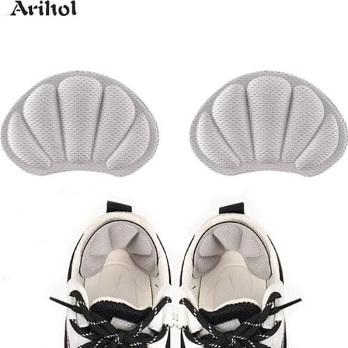 Arihol Soft Self-Adhesive Grips Liner Heel Cushion Inserts Pads For Loose Shoes Filler Improve Shoe FIt Khaki Black Grey
