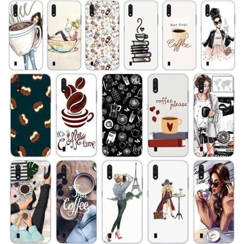 91AA Coffee Girl Soft Silicone Tpu Cover phone Case for Samsung Galaxy A01 A10 2019 A20 A20E A20S M11 M21 case
