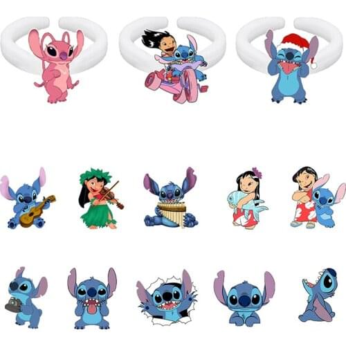Disney New Cartoon Ring Little Girl Lilo And Outer Space Creature Stitch Epoxy Adjustable Ring Ring Girl Party Accessories