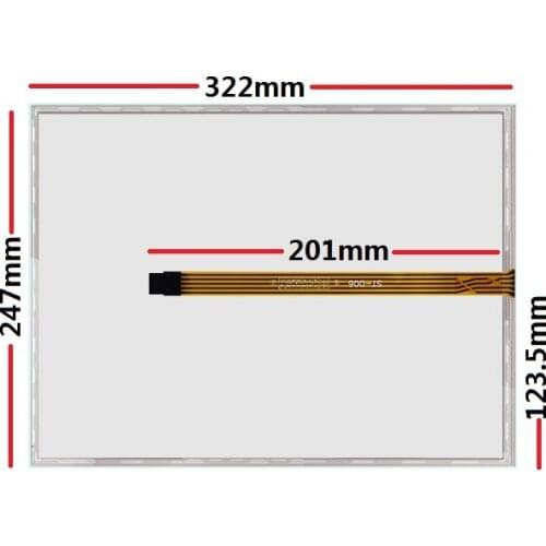 New 15-inch five-wire touch screen 322*247mm is suitable for touch glass touch panel printing machine touch screen