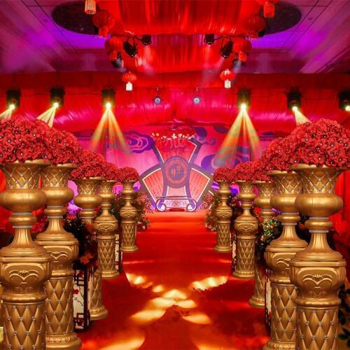 New Diamond-studded Gold Roman Column Wedding Aisle Runner Road Cited Pillar for Event Opening Celebration Props