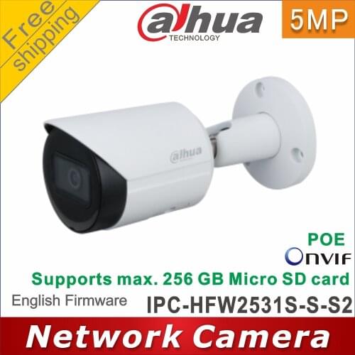 Original dahua IPC-HFW2531S-S-S2 5MP IR30M P2P Bullet Starlight Camera IP Camera POE IP67