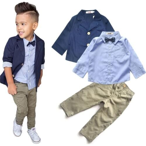 Fashion Formal Boys suits sets for wedding Kids British Wind Birthday sets Boy gentleman Blazers Children clothing disfraz 3pcs