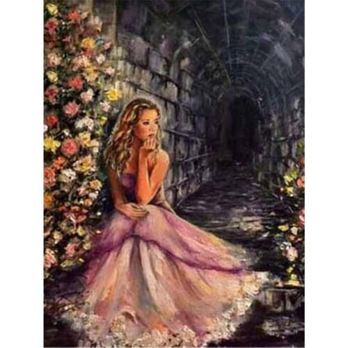 Portrait Woman DIY Cross Stitch 11CT Embroidery Kits Needlework Craft Set Cotton Thread Printed Canvas Home Decoration Sell