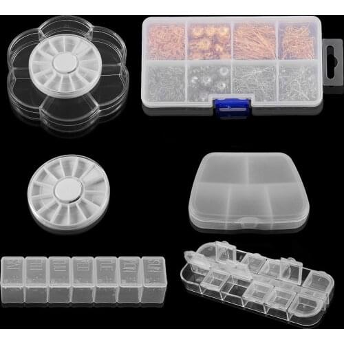 Rectangle Transparent Plastic Storage Box Compartment Adjustable Container For Beads Jewel Hardware Accessories Collection Case