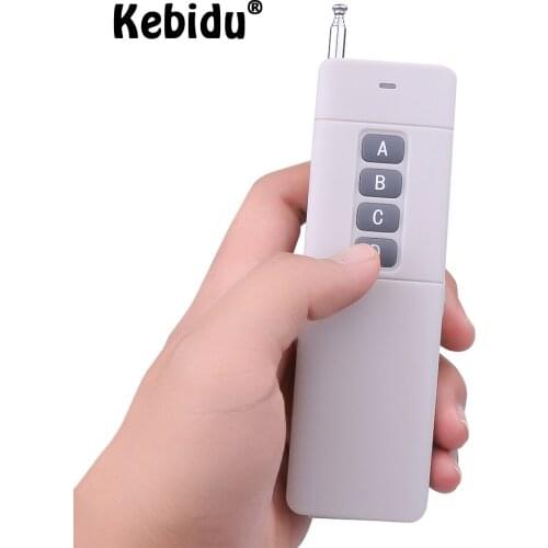Kebidu Universal 433MHz Remote Control Support 1000M DC 12V 4 Button Clone Cloning Copy Electric Garage Door Remote Control