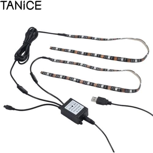TANiCE 2Pcs 50cm Music Control LED Strip Lights RGB LED STRIP Color Changing Lighting Kit Music Remote USB TV Back Light