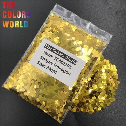 TCM0205 Dark Gold Color Metallic Luster Hexagon Shape Nail Glitter Nail Art Decoration Makeup Body Glitter Handwork DIY