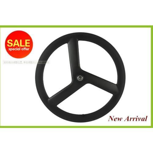 Big sale tri spoke fixed gear wheel 56mm depth 23mm width carbon 3 spoke wheel tubular with free shipping