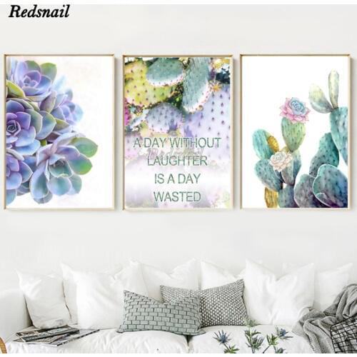 Triptych Diy Diamond Painting 3 Pieces Cactus Succulent Quote Wall Art 5D Full Drill mosaic diamant Embroidery rhinestone MM021