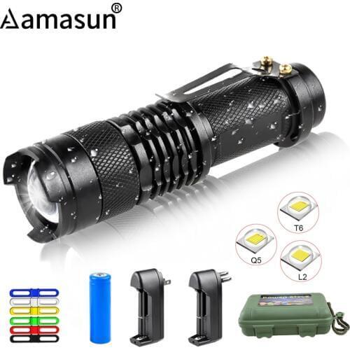 Waterproof Portable Lantern 18650 14500 Camping Light T6 L2 Q5 Flashlight Torch Adjustable Focus for Hiking Outdoor Lighting